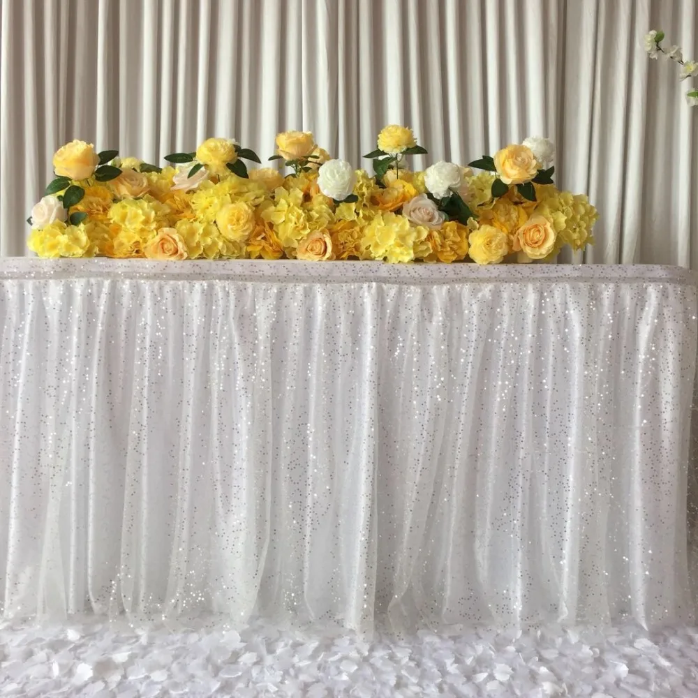 2 piece Christmas Shiny 10ft L * 30 Inch H Ice Silk Sequin Voile Table Skirt For Wedding Decoration
2 piece Christmas Shiny 10ft L * 30 Inch H Ice Silk Sequin Voile Table Skirt For Wedding Decoration
