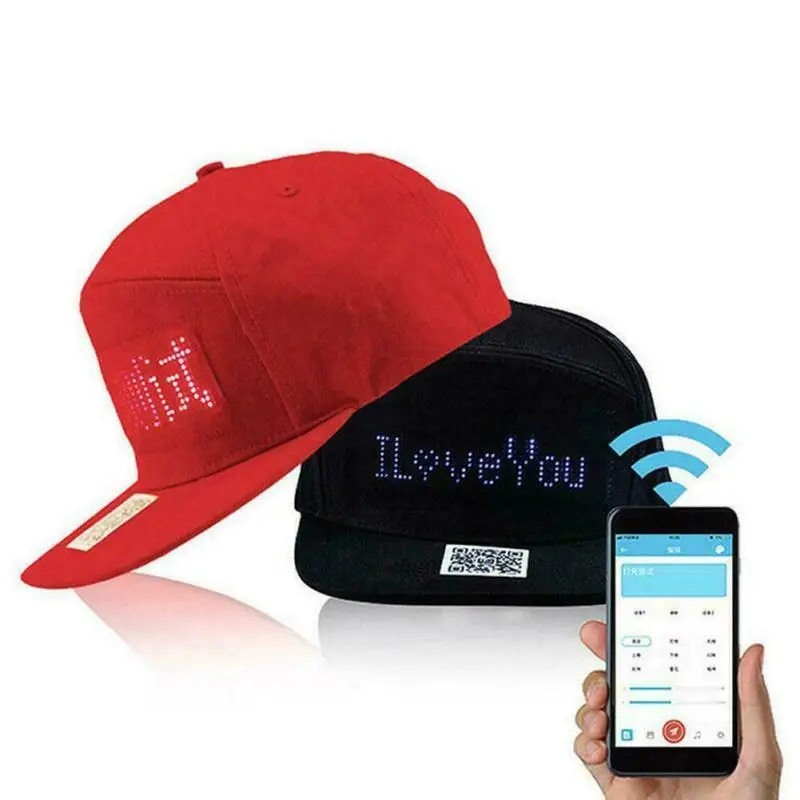 LED Light-Emitting Message Hiphop Cap Baseball Adjustable Red/Black Hat Men Women Plain Curved Sun Visor Hat Solid Color Fashion
LED Light-Emitting Message Hiphop Cap Baseball Adjustable Red/Black Hat Men Women Plain Curved Sun Visor Hat Solid Color Fashion