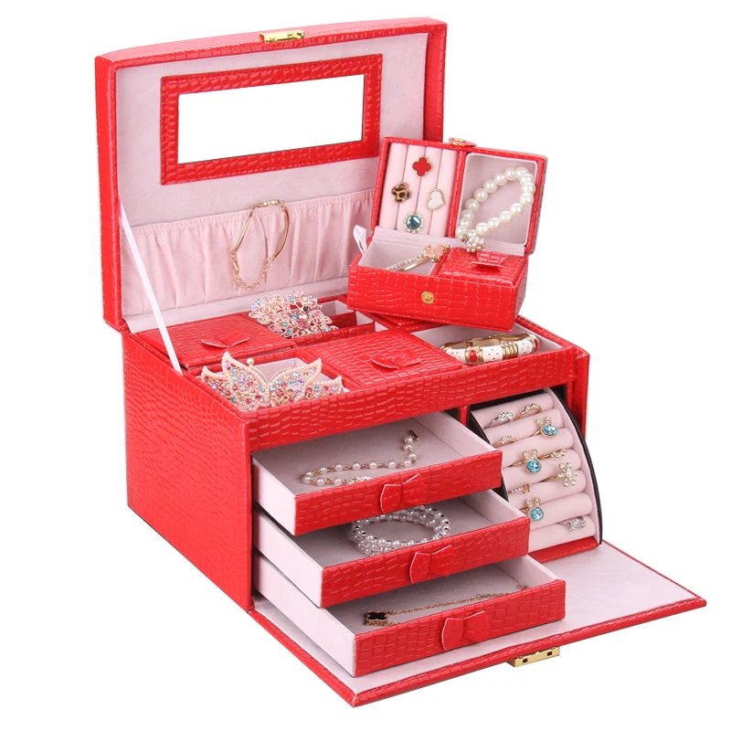 Large Red Jewellery Storage Boxes With Travel Case Wedding Gifts Earrings Necklaces Display Snake Organizer Velvet Mirrored Case
Large Red Jewellery Storage Boxes With Travel Case Wedding Gifts Earrings Necklaces Display Snake Organizer Velvet Mirrored Case
