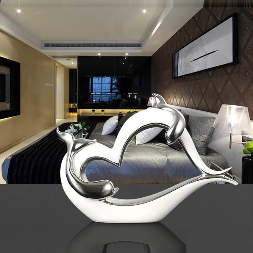 Home furnishing articles Creative dolphins lovers Wedding decoration sitting room Modern Pottery Decor Desktop decoration
Home furnishing articles Creative dolphins lovers Wedding decoration sitting room Modern Pottery Decor Desktop decoration