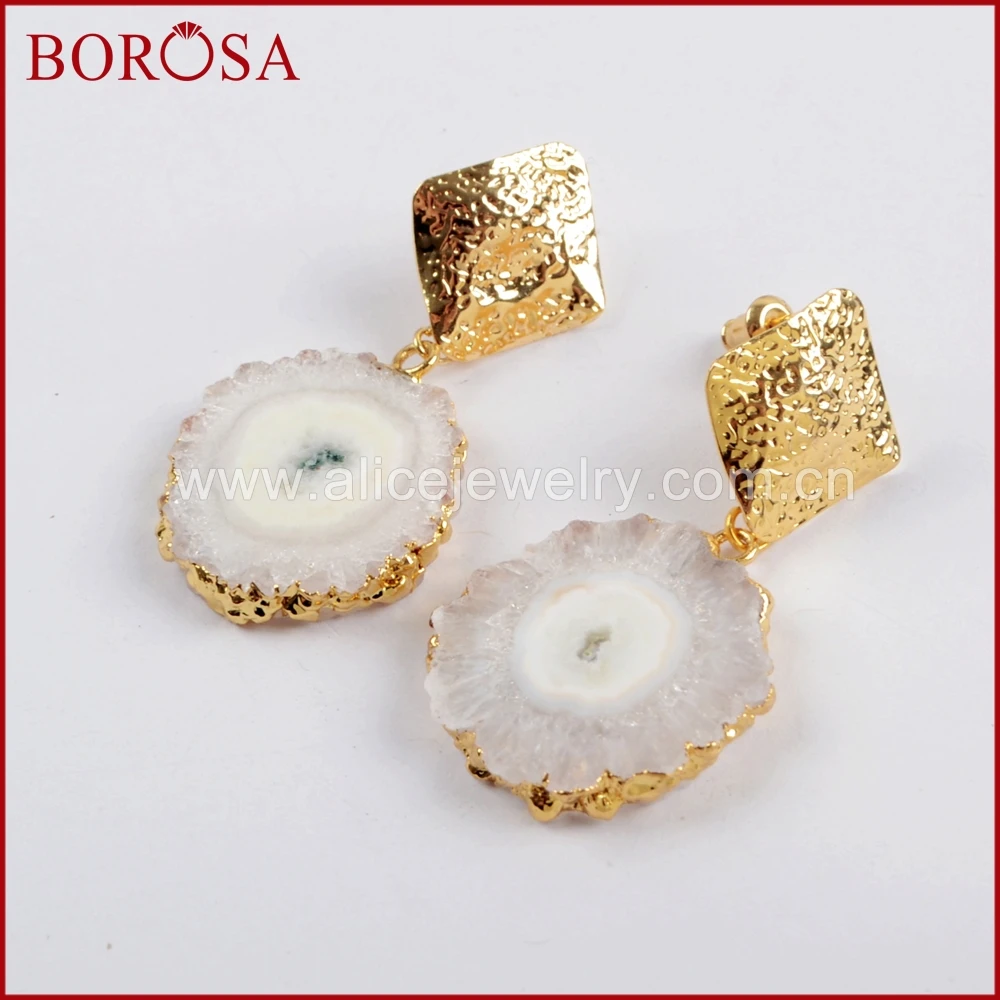 Женские серьги с камнем BOROSA, 5 пар, позолоченные серьги с гальваническим покрытием, натуральная белая кварцевая Серьга на солнечной батарее,...
Женские серьги с камнем BOROSA, 5 пар, позолоченные серьги с гальваническим покрытием, натуральная белая кварцевая Серьга на солнечной батарее,...