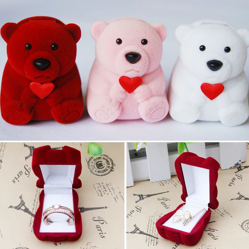 Hot Sale 1pc Velvet Bowknot Cute Bear Wedding Ring Earring Bracelet Jewelry Display Storage Box Case New Year Xmas Gift
Hot Sale 1pc Velvet Bowknot Cute Bear Wedding Ring Earring Bracelet Jewelry Display Storage Box Case New Year Xmas Gift