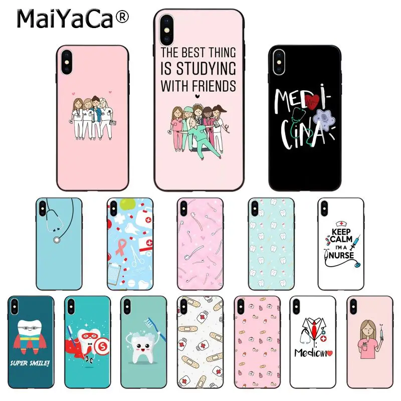 MaiYaCa Nurse Doctor Dentist Stethoscope Tooth Injections TPU Soft Phone Case for iPhone 8 7 6 6S Plus X XS MAX 5 5S SE XR Cover
MaiYaCa Nurse Doctor Dentist Stethoscope Tooth Injections TPU Soft Phone Case for iPhone 8 7 6 6S Plus X XS MAX 5 5S SE XR Cover