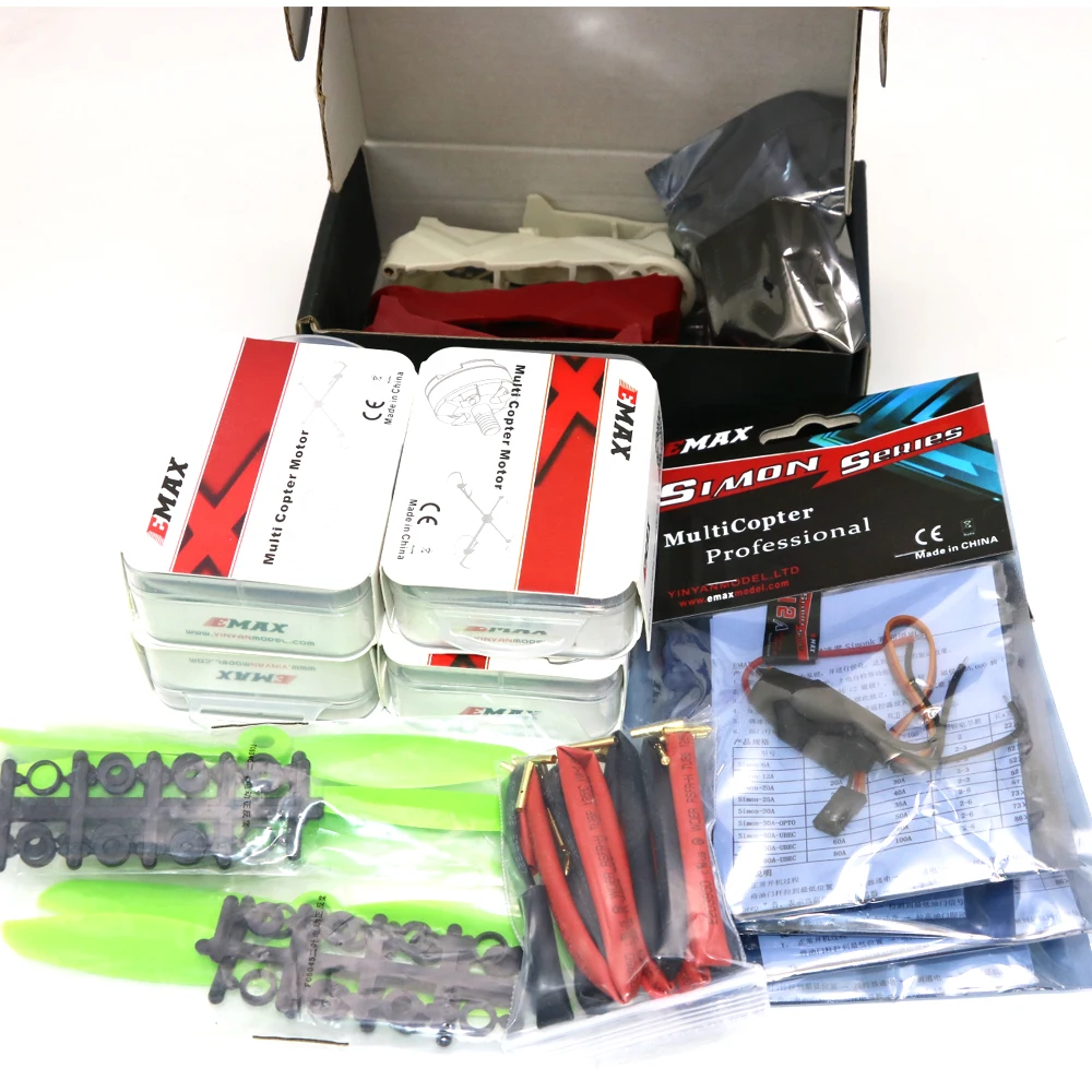 HMF Q250 Mini FPV Quadcopter Frame Combo Kit w/ PCB Center Board + Emax Motors + Simonk ESCs + 6045 Propellers + CC3D Controller
HMF Q250 Mini FPV Quadcopter Frame Combo Kit w/ PCB Center Board + Emax Motors + Simonk ESCs + 6045 Propellers + CC3D Controller