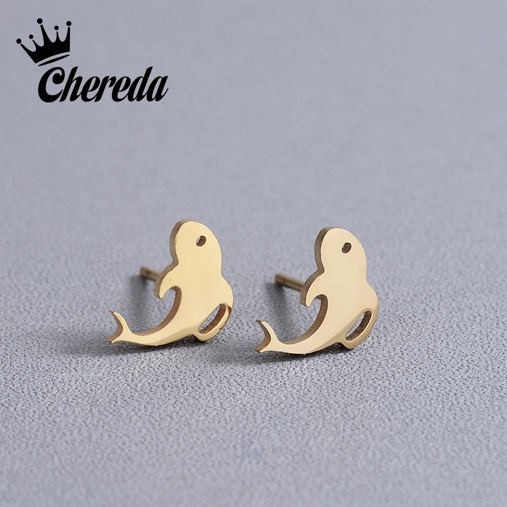Chereda Elegant Woman Girl Stainless Steel Fish Ear Stud Earrings Gold Color Charm Earring Classic Jewelry Best Friend Girls
Chereda Elegant Woman Girl Stainless Steel Fish Ear Stud Earrings Gold Color Charm Earring Classic Jewelry Best Friend Girls