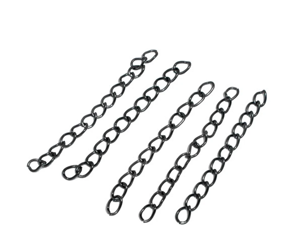 DoreenBeads 100 Gunmetal Extension Chains/Tail Extender 50x3.5mm (B06981), yiwu
