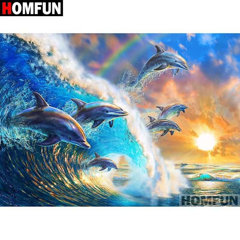 HOMFUN Full Square/Round Drill 5D DIY Diamond Painting "Dolphin scenery" Embroidery Cross Stitch 5D Home Decor Gift A07037
HOMFUN Full Square/Round Drill 5D DIY Diamond Painting "Dolphin scenery" Embroidery Cross Stitch 5D Home Decor Gift A07037