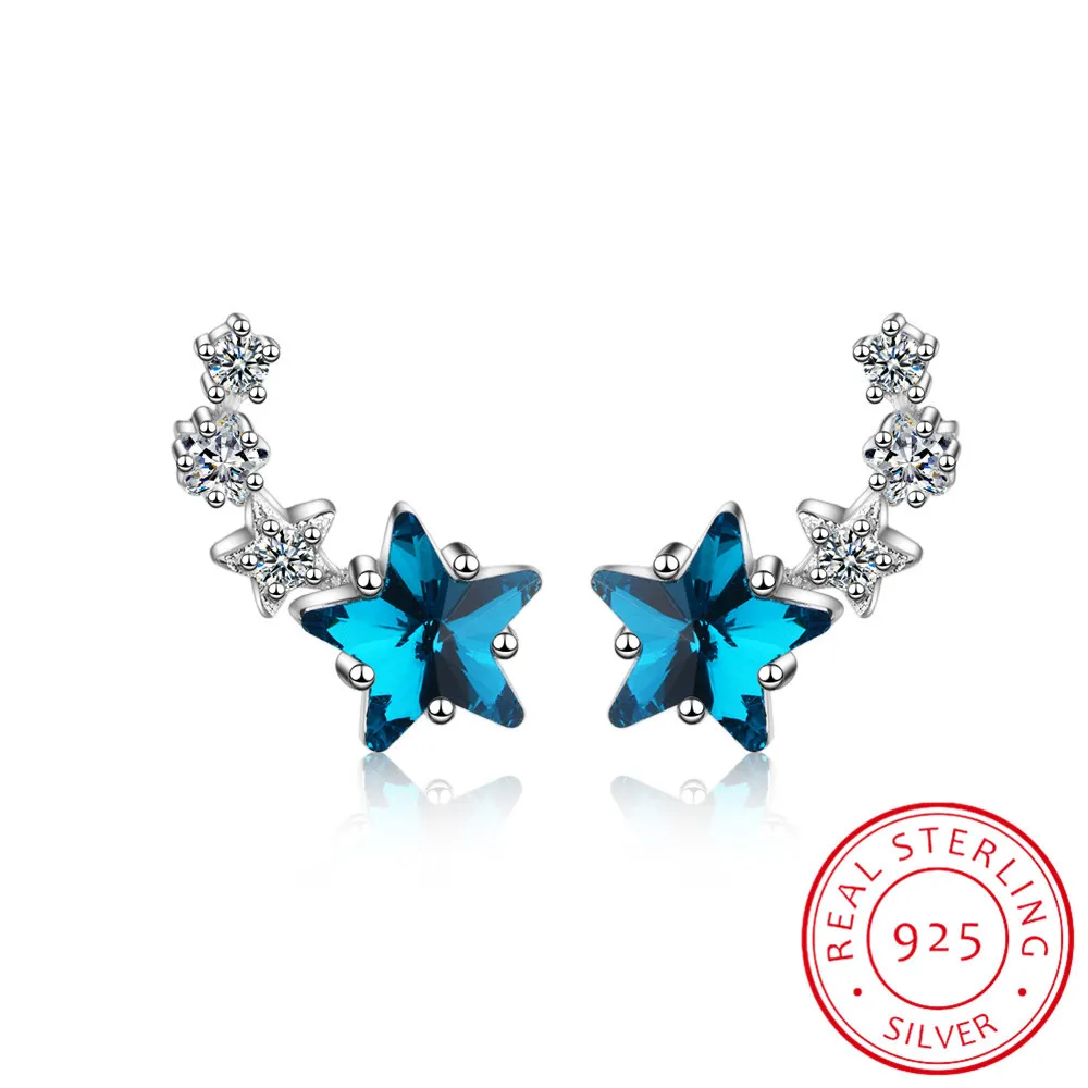 Fashion Blue Zirconia Star 925 silver needle Stud Earrings For Women Sterling-silver-jewelry Small Studs Earring
Fashion Blue Zirconia Star 925 silver needle Stud Earrings For Women Sterling-silver-jewelry Small Studs Earring