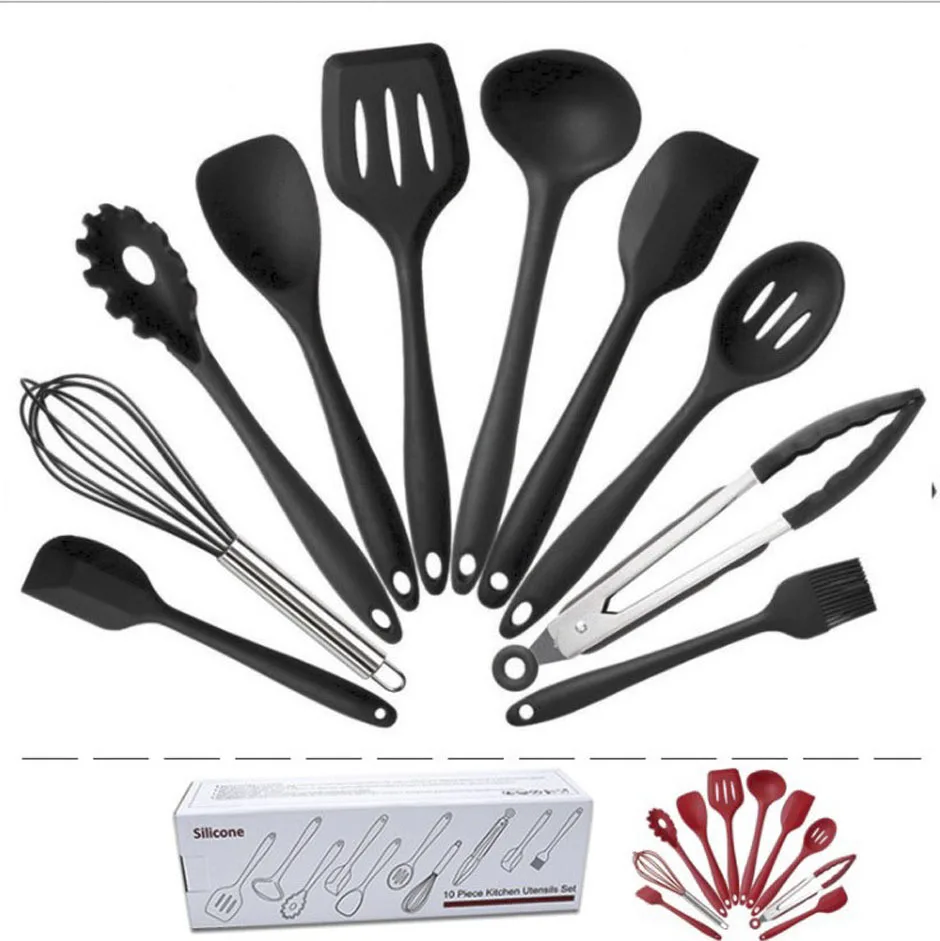 10-piece silicone kitchen utensils Non-stick pan set environmentally friendly Kitchen tools Baking utensils
10-piece silicone kitchen utensils Non-stick pan set environmentally friendly Kitchen tools Baking utensils