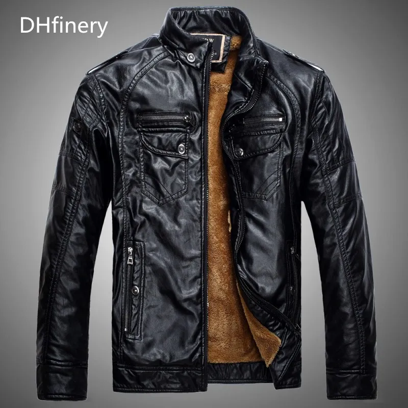 DHfinery leather jacket men autumn and winter long sleeve Stand Collar Male Motorcycle faux Leather coat plus size M-4XL 8818
DHfinery leather jacket men autumn and winter long sleeve Stand Collar Male Motorcycle faux Leather coat plus size M-4XL 8818