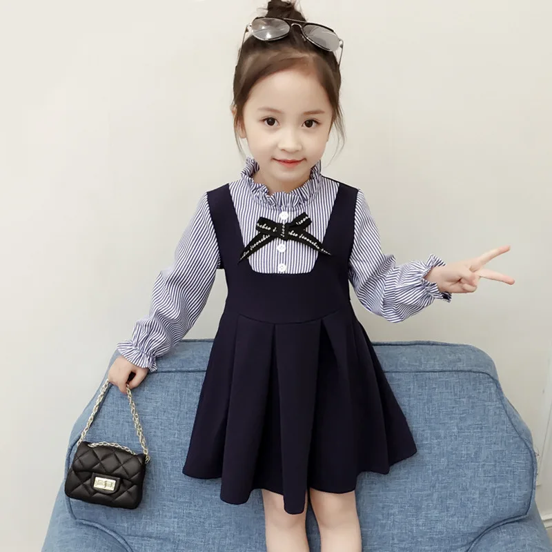 Rush 2018 autumn new Korean girls temperament small fresh fake two-piece striped long-sleeved skirt dress
Rush 2018 autumn new Korean girls temperament small fresh fake two-piece striped long-sleeved skirt dress
