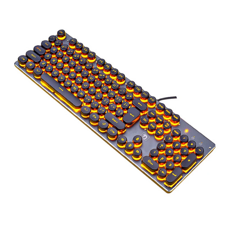 Backlit Gaming Keyboard Steampunk Retro Round/Square Keycap USB Wired Glowing Metal Panel Laptop computer Keyboard RU stickers
Backlit Gaming Keyboard Steampunk Retro Round/Square Keycap USB Wired Glowing Metal Panel Laptop computer Keyboard RU stickers