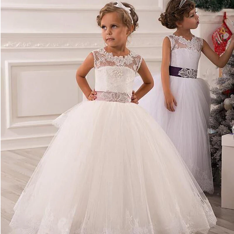 Cute sweet princess long white ivory custom made tulle flower girl dresses gowns wedding guest dress girl's dresses 2019
Cute sweet princess long white ivory custom made tulle flower girl dresses gowns wedding guest dress girl's dresses 2019