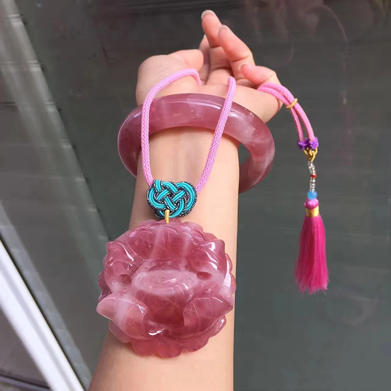 Wholesale Fine Pink Natural Crystal Jewelry Sets Peony Flower Pendant Necklace With Bangle Crystal Lucky for Women Girl Jewelry
Wholesale Fine Pink Natural Crystal Jewelry Sets Peony Flower Pendant Necklace With Bangle Crystal Lucky for Women Girl Jewelry