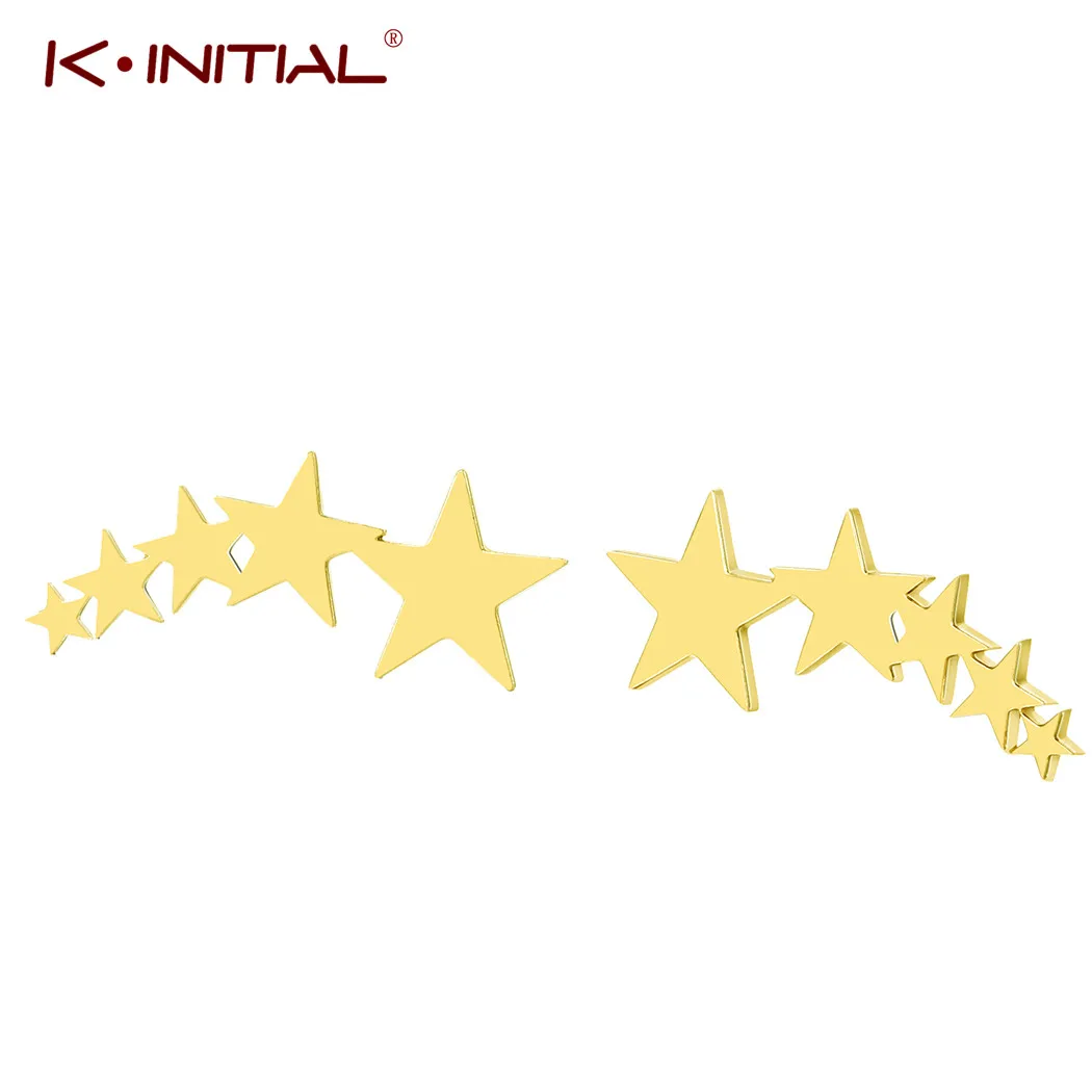 Kinitial New Women's Fashion Star Earrings Stainless Steel Star Climber Sweet Metal Ear Earrings For Girl Gift boucle d'oreille
Kinitial New Women's Fashion Star Earrings Stainless Steel Star Climber Sweet Metal Ear Earrings For Girl Gift boucle d'oreille