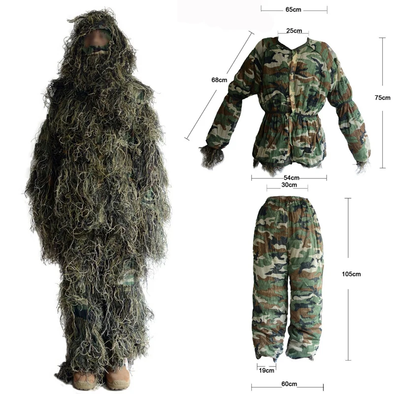 Снайперский Тактический Костюм Yowie Bionic ghillie камуфляжная куртка и брюки Камуфляжный охотничий костюм ghillie секретная охотничья одежда
Снайперский Тактический Костюм Yowie Bionic ghillie камуфляжная куртка и брюки Камуфляжный охотничий костюм ghillie секретная охотничья одежда