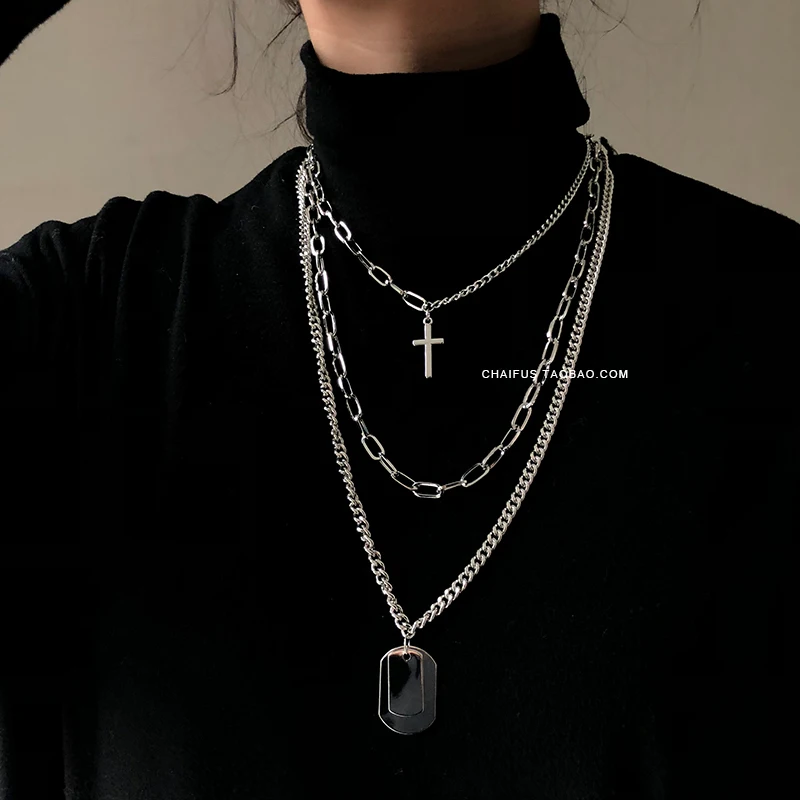 HUANZHI 2019 New Personality Cross Square Metal Multilayer Hip hop Long Chain Cool Simple Necklace For Women men Jewelry Gifts
HUANZHI 2019 New Personality Cross Square Metal Multilayer Hip hop Long Chain Cool Simple Necklace For Women men Jewelry Gifts