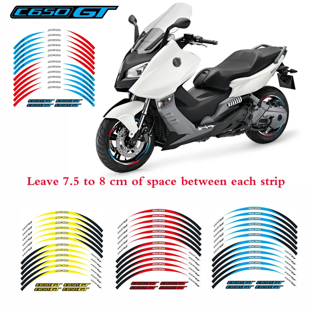 High quality Motorcycle 1set front&rear edge rim wheel decals Reflective waterproof stickers For BMW C650GT
High quality Motorcycle 1set front&rear edge rim wheel decals Reflective waterproof stickers For BMW C650GT