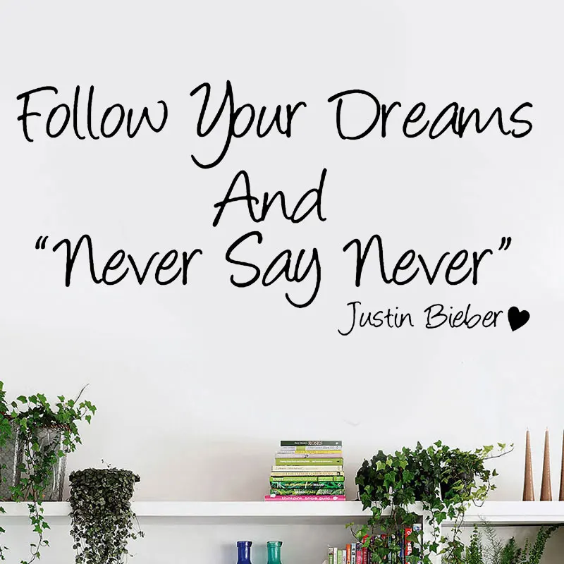 JUSTIN BIEBER Follow You Draems And Never Say Never Wall Quote Sticker Kids Bedroom Decal Home Decor Vinyl Mural Wallpaper E643
JUSTIN BIEBER Follow You Draems And Never Say Never Wall Quote Sticker Kids Bedroom Decal Home Decor Vinyl Mural Wallpaper E643