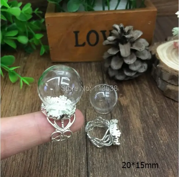 100sets/lot 20*15mm glass globe silver ring flower finding set glass global set glass vial pendant glass cover jewelry findings
100sets/lot 20*15mm glass globe silver ring flower finding set glass global set glass vial pendant glass cover jewelry findings