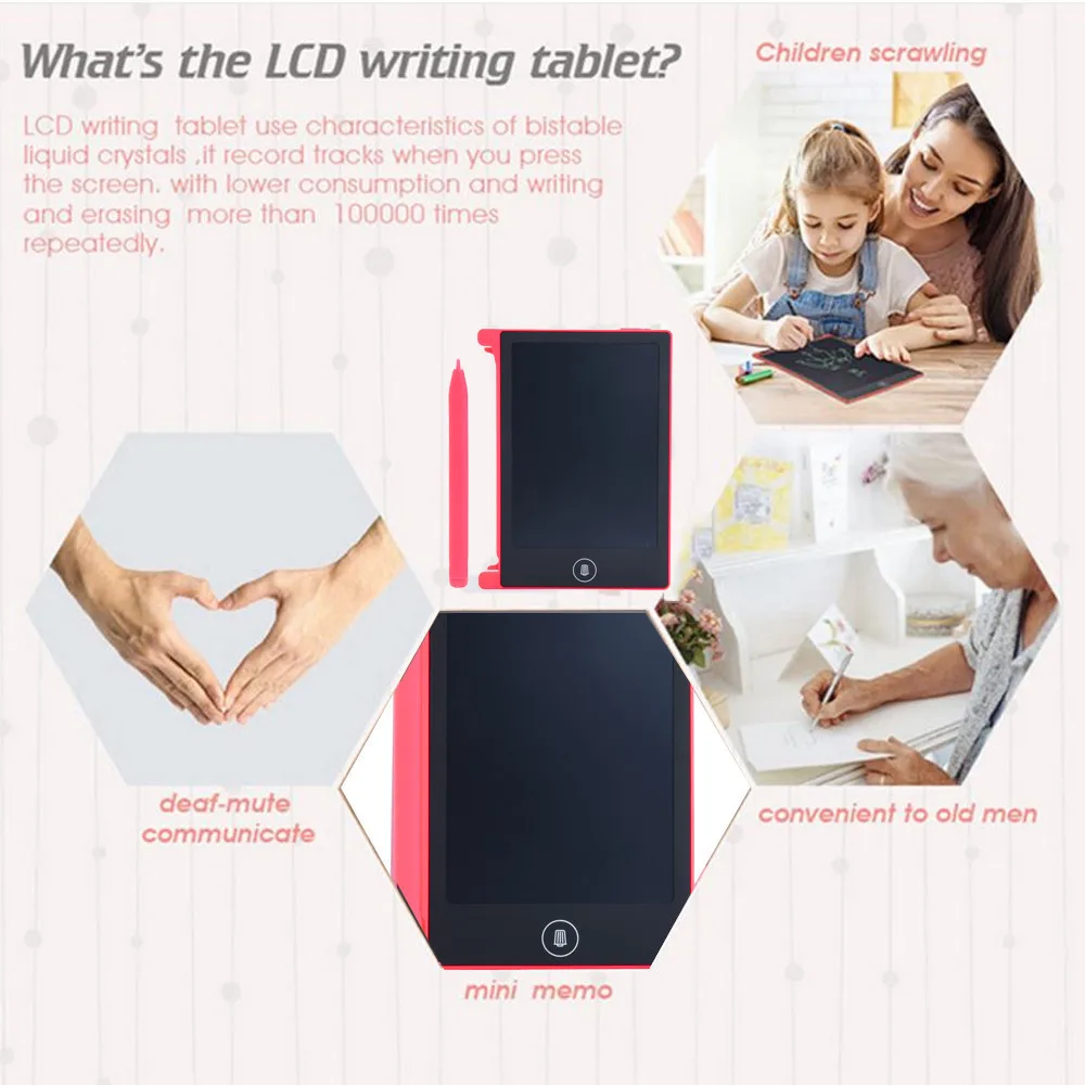 NEW 4.4 inch LCD Writing Tablet Doodle Board Kids Writing Pad Drawing Painting Graphics Board Gift Child Creativity Imagination
NEW 4.4 inch LCD Writing Tablet Doodle Board Kids Writing Pad Drawing Painting Graphics Board Gift Child Creativity Imagination