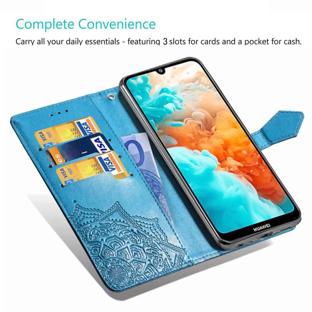 Чехол книжка для Huawei Y6 2019 роскошный кожаный чехол кошелек Prime чехол|Бамперы| |