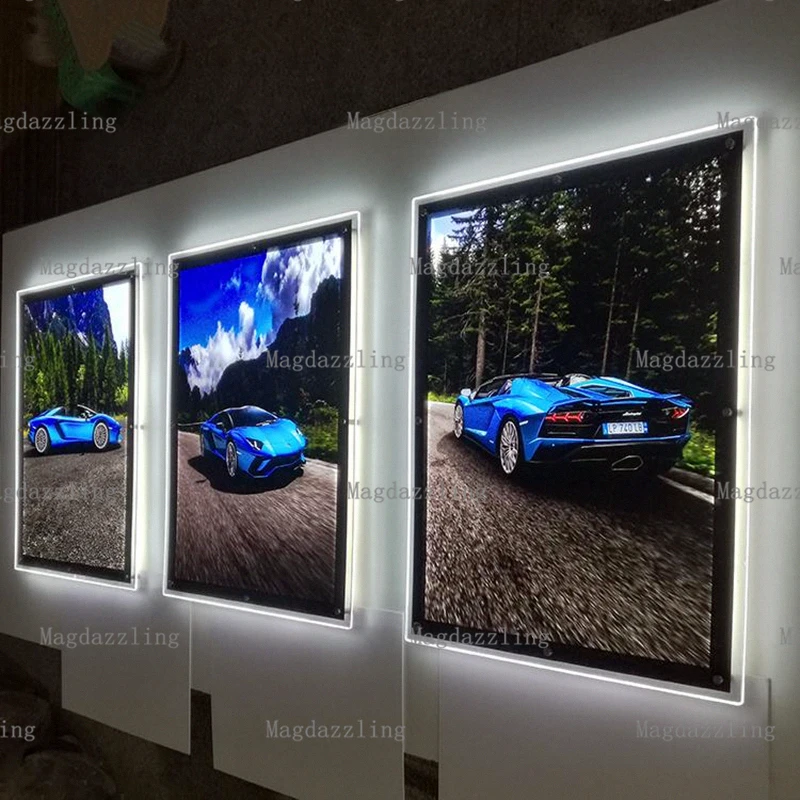 3PCS Indoor Wall Mounted Ultra Slim LED Acrylic Poster/Picture Frames Crystal Advertising Light Box Signage A1 | Освещение