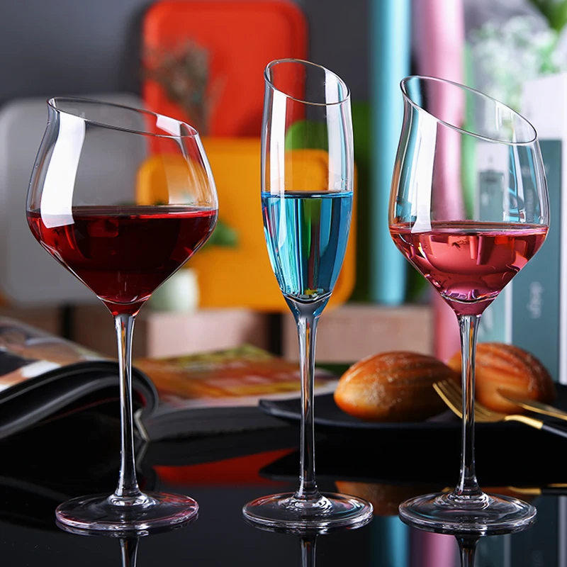 Fashion Oblique mouth crystal glass red wine glass cup wine goblet Champagne cocktail glass Bar party household drinkware
Fashion Oblique mouth crystal glass red wine glass cup wine goblet Champagne cocktail glass Bar party household drinkware