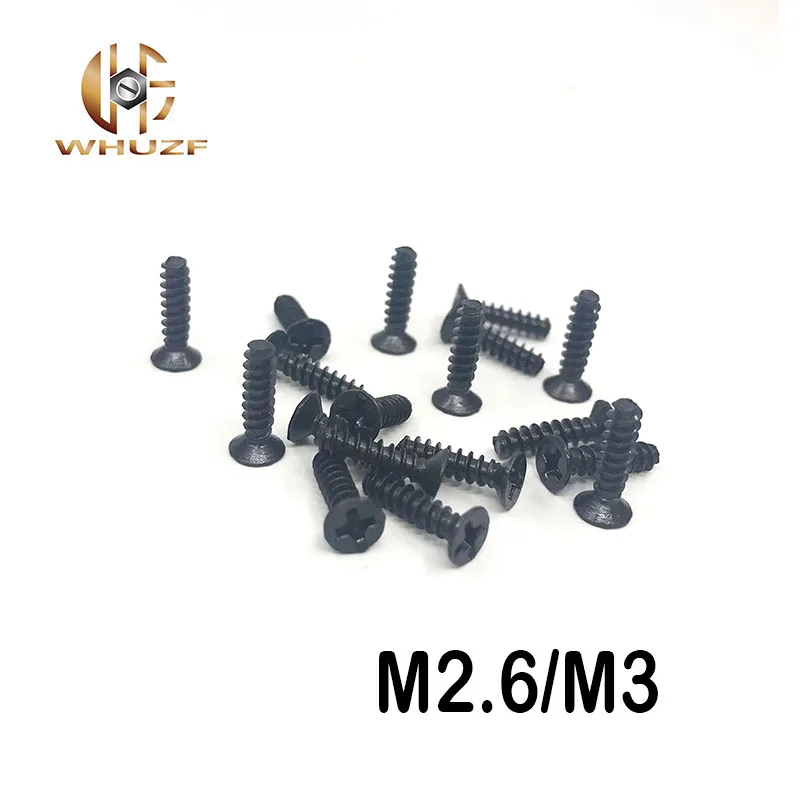 1000Pcs M2.6/M3 Carbon Steel Phillips Cross Countersunk Flat head tail tapping screws computer bolts Black
1000Pcs M2.6/M3 Carbon Steel Phillips Cross Countersunk Flat head tail tapping screws computer bolts Black