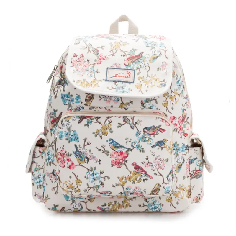 Лето 2017 г. новые женские 5 цветов цветок с принтом птиц Мода Bagpack рюкзаки студент