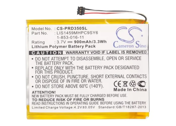 Cameron Sino 900mAh Battery 1-853-016-11, LIS1459MHPC9SY6 for Sony PRS-350, PRS-350SC, PRS-650, PRS-650BC, PRS-650RC
Cameron Sino 900mAh Battery 1-853-016-11, LIS1459MHPC9SY6 for Sony PRS-350, PRS-350SC, PRS-650, PRS-650BC, PRS-650RC