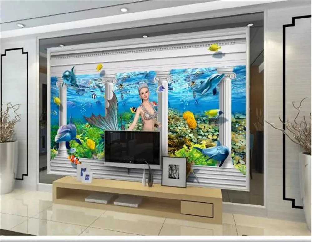 Custom Any Size 3d Wallpaper Underwater World Mermaid Dolphin Roman Column Palace Background Wall Decoration Mural Wallpaper
Custom Any Size 3d Wallpaper Underwater World Mermaid Dolphin Roman Column Palace Background Wall Decoration Mural Wallpaper