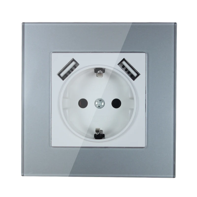 2019 new design USB Wall Socket silver color acrylic patch frame Free shipping Double USB Port 5V 2A Usb KD-01
2019 new design USB Wall Socket silver color acrylic patch frame Free shipping Double USB Port 5V 2A Usb KD-01