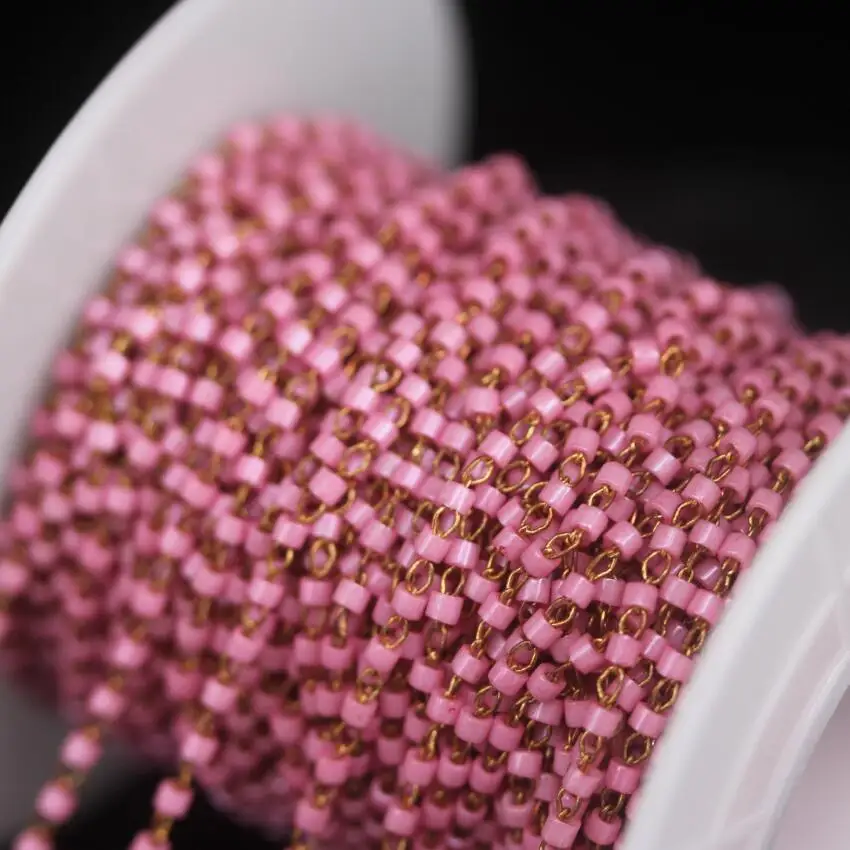 NEW! 5meters,Japanese seed beads Rosary Chain,Pink Miyuki Delica Small beaded Link Brass Wire Wrapped Chain DIY Necklace Jewelry
NEW! 5meters,Japanese seed beads Rosary Chain,Pink Miyuki Delica Small beaded Link Brass Wire Wrapped Chain DIY Necklace Jewelry