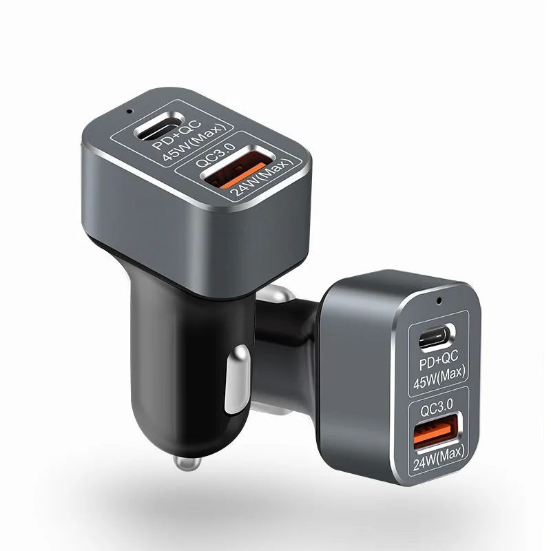 USB-C 2 Ports Car-Charger 45W/36W Type-C PD + 24W Quick Charge 3.0 USB Fast Car Charger For iPhone 11 Pro X Macbook Samsung S20
USB-C 2 Ports Car-Charger 45W/36W Type-C PD + 24W Quick Charge 3.0 USB Fast Car Charger For iPhone 11 Pro X Macbook Samsung S20