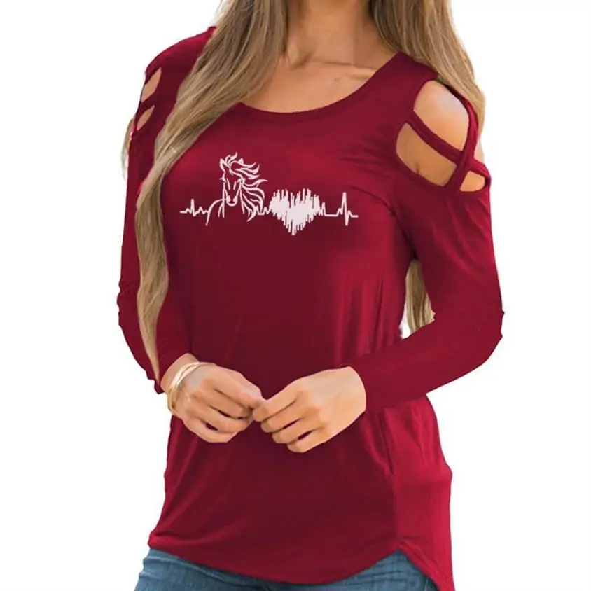 New Arrival T-Shirt For Women Lightning Horse Animal Print Long Sleeved Strapless T-Shirt Women Top Funny Punk Cute Summer
New Arrival T-Shirt For Women Lightning Horse Animal Print Long Sleeved Strapless T-Shirt Women Top Funny Punk Cute Summer