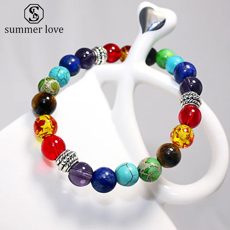 7 Chakra Fashion Healing Beaded Bracelet Natural Lava Stone Tiger Eye Beads Bracelet 8MM For Women Men Yoga Jewelry Dropshipping
7 Chakra Fashion Healing Beaded Bracelet Natural Lava Stone Tiger Eye Beads Bracelet 8MM For Women Men Yoga Jewelry Dropshipping