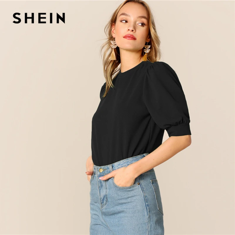 SHEIN Ladies Casual Green Puff Sleeve Keyhole Back Solid Top And Blouse Women 2019 Summer Workwear Half Sleeve Elegant Blouses
SHEIN Ladies Casual Green Puff Sleeve Keyhole Back Solid Top And Blouse Women 2019 Summer Workwear Half Sleeve Elegant Blouses