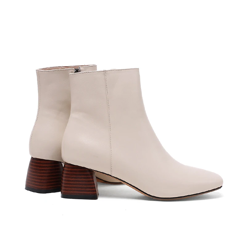 Natural Cow Leather Ankle Boots Back Zipper Female Footwear 2018 New Arrival Winter Boots Women's High Square Heel Shoes Brand
Natural Cow Leather Ankle Boots Back Zipper Female Footwear 2018 New Arrival Winter Boots Women's High Square Heel Shoes Brand
