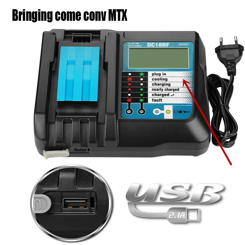 Newest DC18RF Li-ion Battery Charger 3.5A Charging Current for Makita 14.4V 18V BL1830 Bl1430 DC18RC DC18RA Power tool with USB
Newest DC18RF Li-ion Battery Charger 3.5A Charging Current for Makita 14.4V 18V BL1830 Bl1430 DC18RC DC18RA Power tool with USB