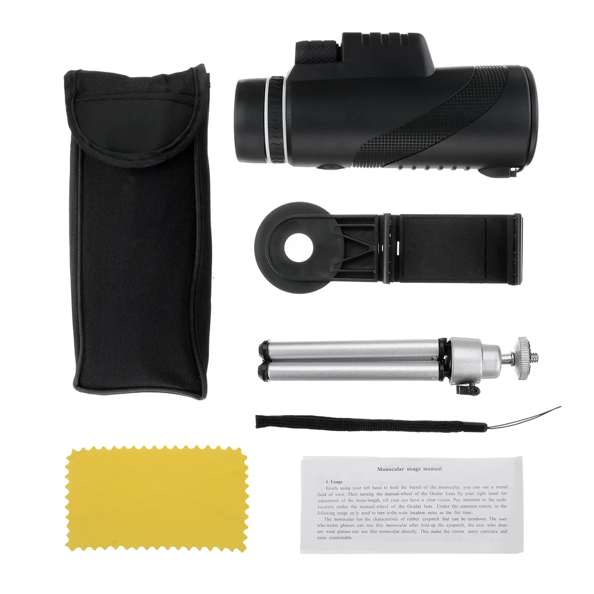 40X60 Zoom HD Lens Mini Night Vision Monocular Telescope with Tripod Phone Clip Handheld Binoculars for Outdoor Hunting Camping
40X60 Zoom HD Lens Mini Night Vision Monocular Telescope with Tripod Phone Clip Handheld Binoculars for Outdoor Hunting Camping
