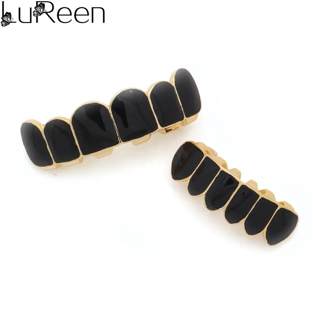 LuReen Men Hip Hop Black Teeth Grillz Top Bottom Grills Set Dental Halloween Punk Teeth Caps Cosply Tooth Jewelry
LuReen Men Hip Hop Black Teeth Grillz Top Bottom Grills Set Dental Halloween Punk Teeth Caps Cosply Tooth Jewelry
