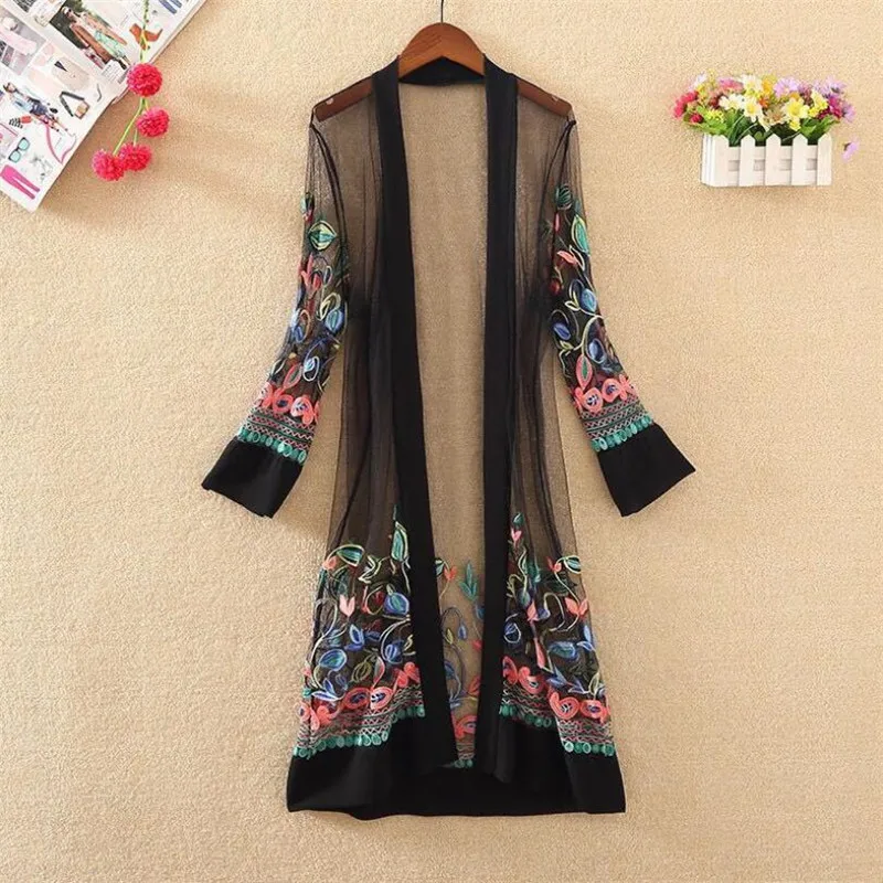 Women National style Embroidered lace jacket Sun protection clothing Ladies Summer women plus size Cardigan Holiday tops p1096
Women National style Embroidered lace jacket Sun protection clothing Ladies Summer women plus size Cardigan Holiday tops p1096