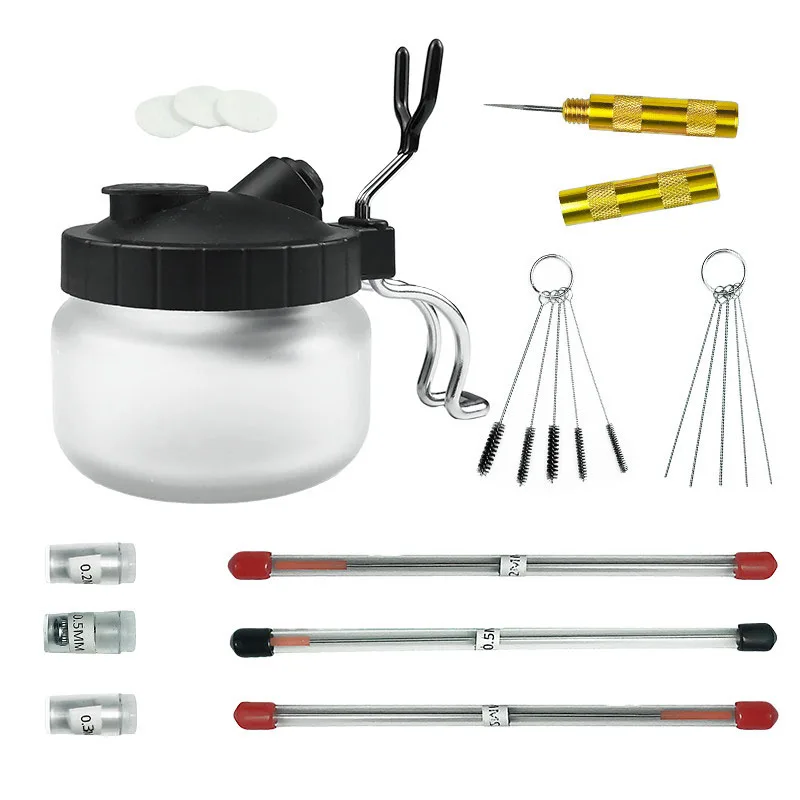 Airbrush Cleaning Pot Stabilizer Bottles Holder Paint Station Glass Jar Bottles Filter Frosted Spray Gun Cleaner Tools Set
Airbrush Cleaning Pot Stabilizer Bottles Holder Paint Station Glass Jar Bottles Filter Frosted Spray Gun Cleaner Tools Set