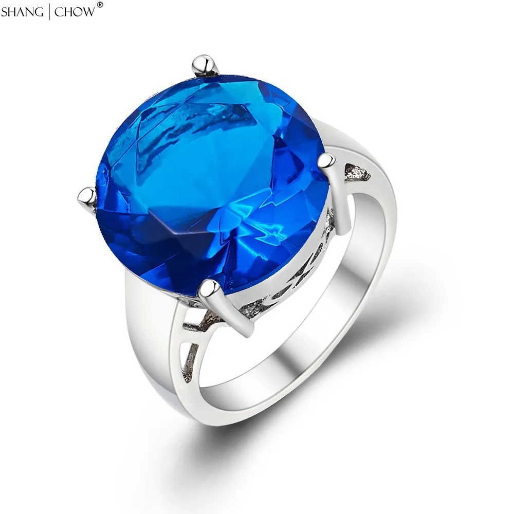 925 Sterling Silver Ring, Jewelry With Bling Round Blue Stone for women Wedding anniversary Accessories R1449
925 Sterling Silver Ring, Jewelry With Bling Round Blue Stone for women Wedding anniversary Accessories R1449