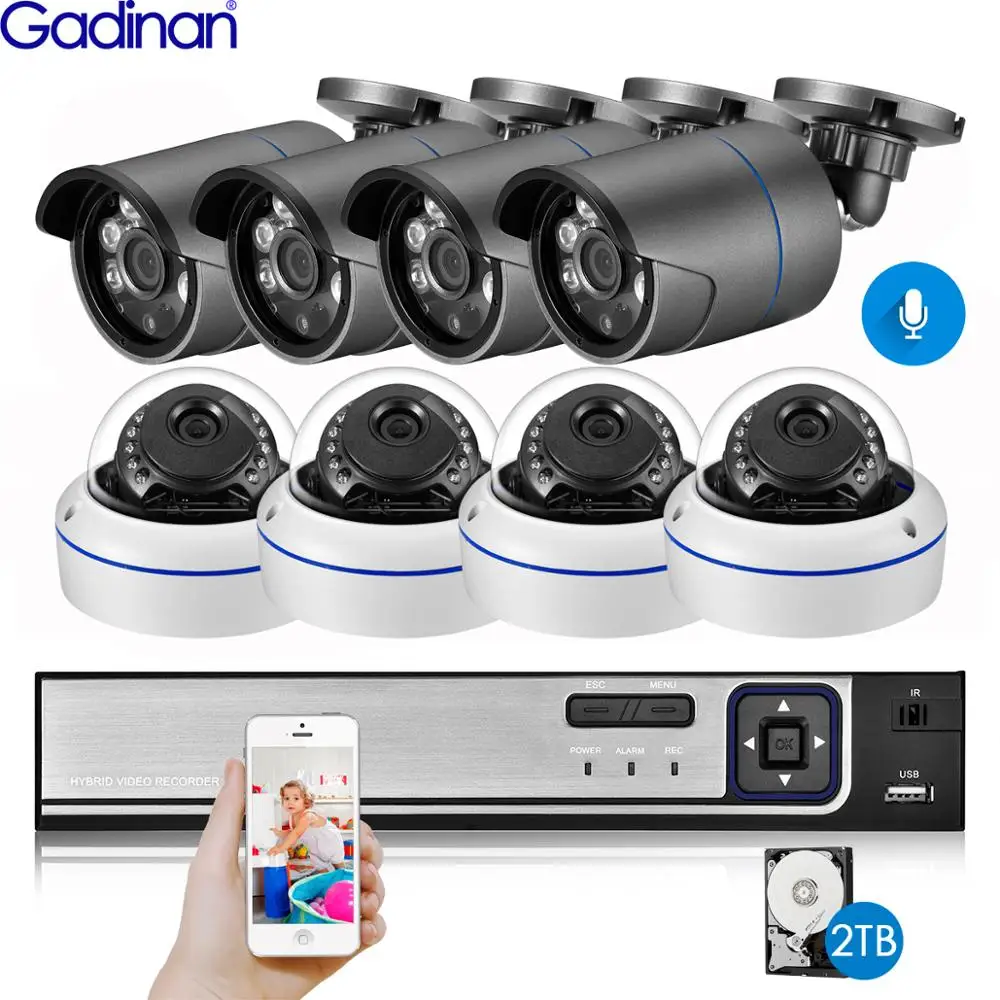 Gadinan 8CH 5MP NVR Kit H.265 3MP Audio IP Camera System Security Camera IR Outdoor Waterproof CCTV Video Surveillance NVR Set
Gadinan 8CH 5MP NVR Kit H.265 3MP Audio IP Camera System Security Camera IR Outdoor Waterproof CCTV Video Surveillance NVR Set