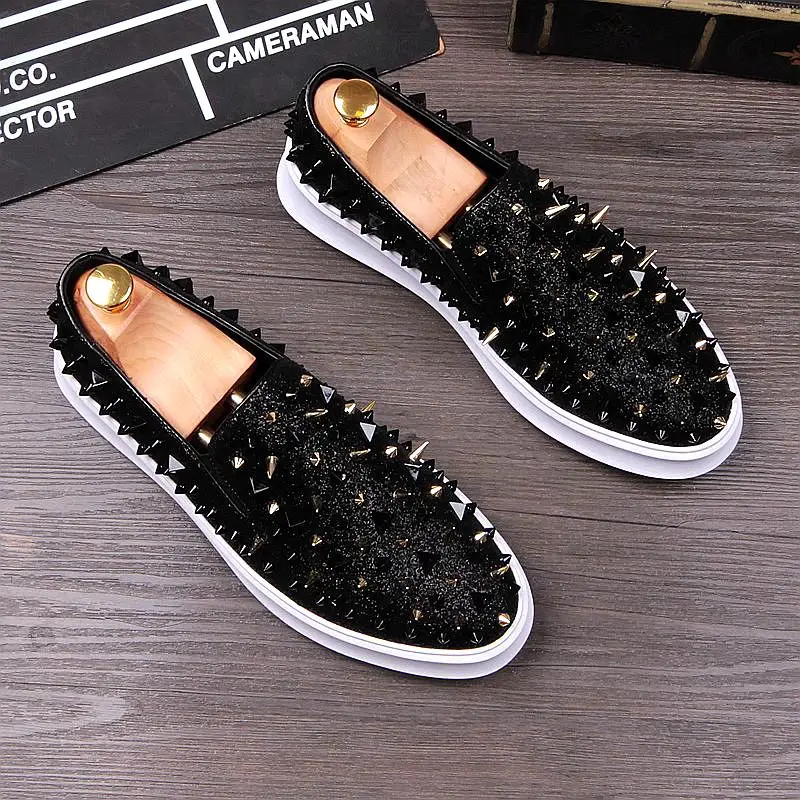 Rivets Loafers for men Flat heel Spikes Fashion Hot Man Wedding Party Shoes Hombre
Rivets Loafers for men Flat heel Spikes Fashion Hot Man Wedding Party Shoes Hombre