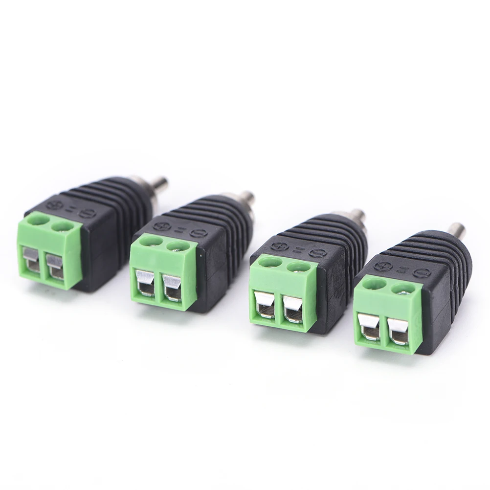 4pcs/lot CCTV Phono RCA Male Plug To AV Terminal Connector Video AV Speaker Wire Cable To Audio Male RCA Connector Adapter
4pcs/lot CCTV Phono RCA Male Plug To AV Terminal Connector Video AV Speaker Wire Cable To Audio Male RCA Connector Adapter