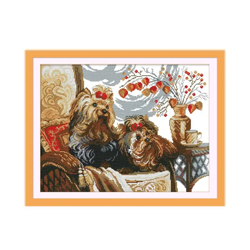 Jun Sunday 11CT 14CT Print Cross Stitch Two Puppies Animal Patterns Manual Embroidery Sewing Decorative Wall Paintings
Jun Sunday 11CT 14CT Print Cross Stitch Two Puppies Animal Patterns Manual Embroidery Sewing Decorative Wall Paintings