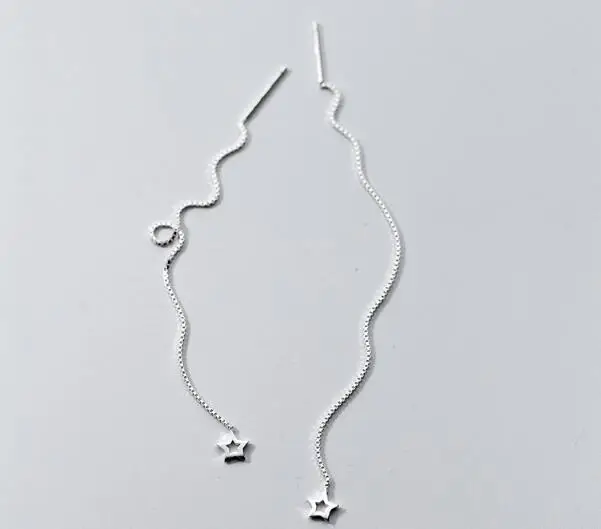Tinny Cute 100% Real. 925 Sterling Silver Fine Jewelry 5mm small Open Star Long Threader earrings Dangle gtle2081
Tinny Cute 100% Real. 925 Sterling Silver Fine Jewelry 5mm small Open Star Long Threader earrings Dangle gtle2081